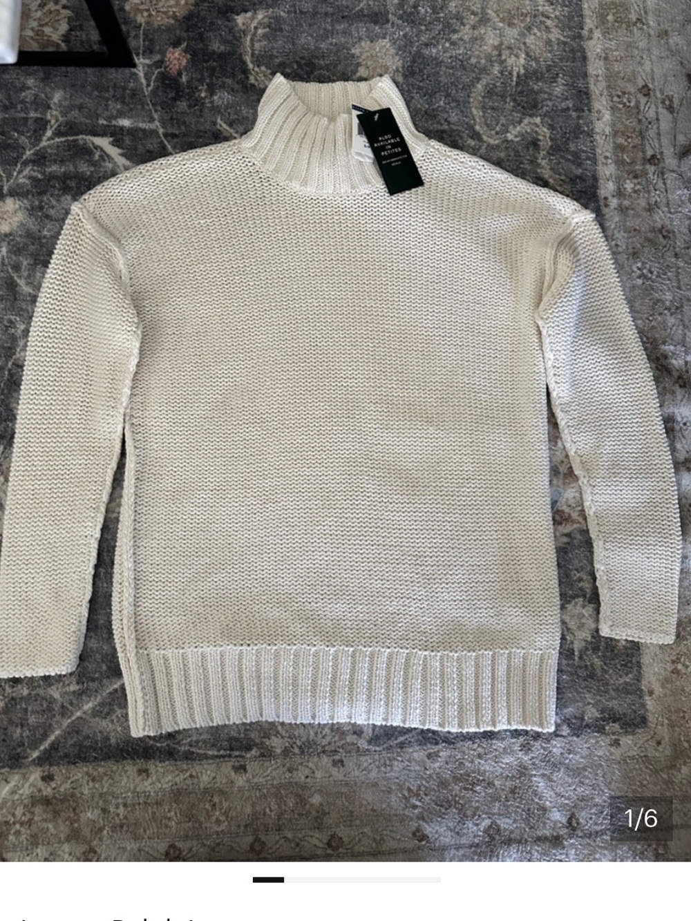 New Lauren Ralph Lauren Cream Sweater Size: Small